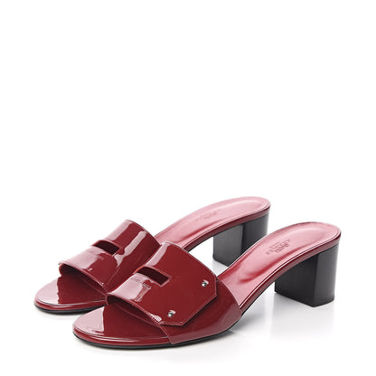 Hermes Patent Very Sandals 41 Cherry Tomato 3 of 10