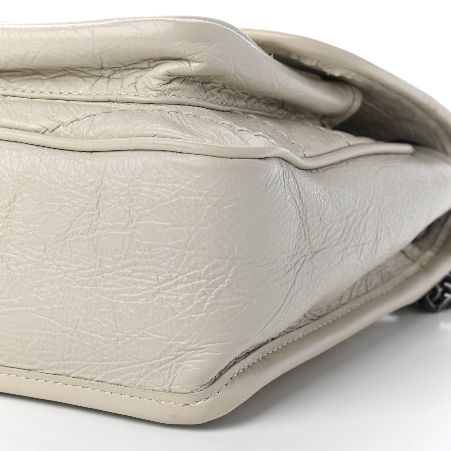 Crinkled Calfskin Matelasse Monogram Baby Niki Chain Satchel Crema Soft