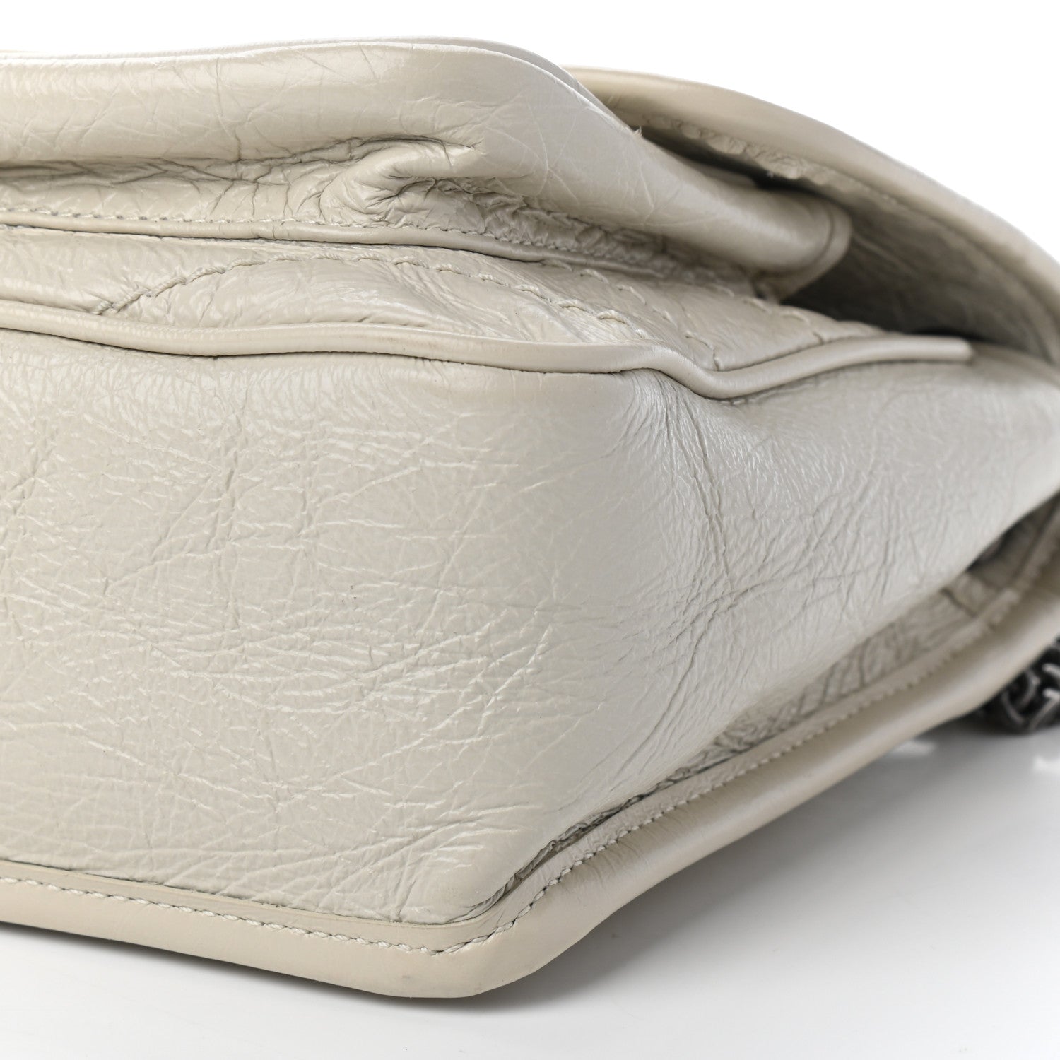 Saint Laurent Crinkled Calfskin Matelasse Monogram Baby Niki Chain Satchel Crema Soft 8 of 8