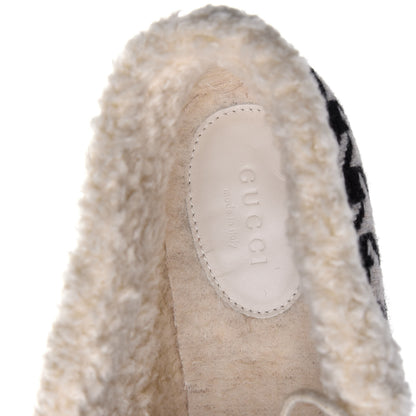 Gucci Optical Tweed Faux Shearling Houndstooth Victor Lace Up Ankle Boots 40 White Black 8 of 8