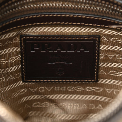 Prada Jacquard Logo Small Flat Messenger Bag Corda Bruciato 6 of 8