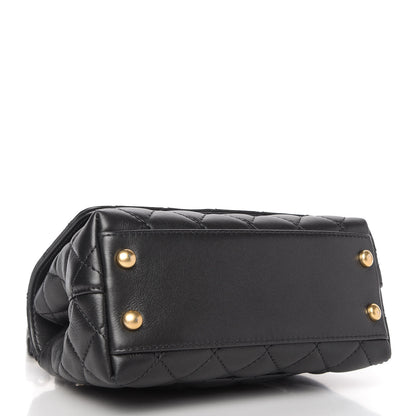 Chanel Calfskin Strass Quilted Extra Mini Coco Handle Flap Dark Silver 4 of 11