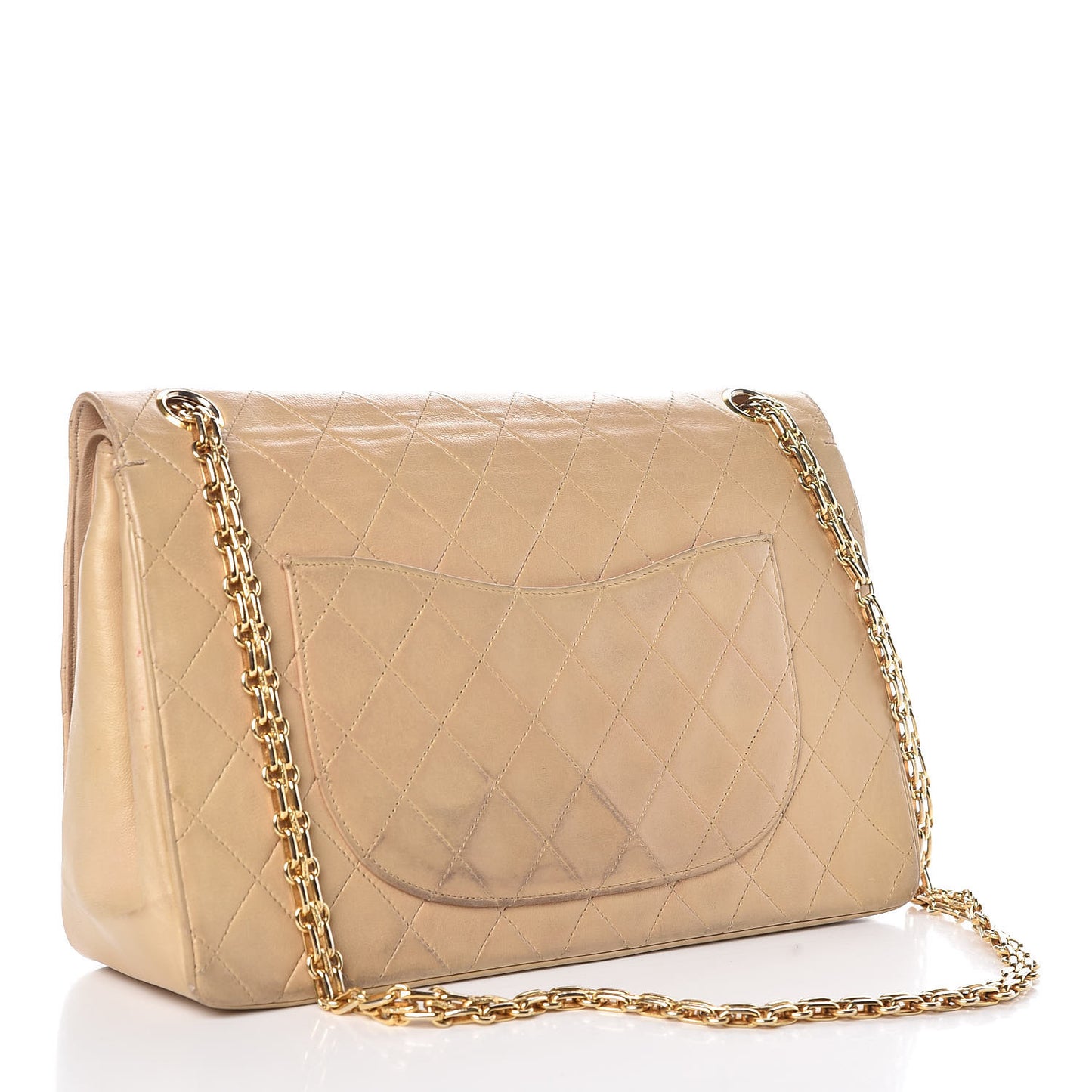 Lambskin Quilted Medium Bijoux Chain Double Flap Beige