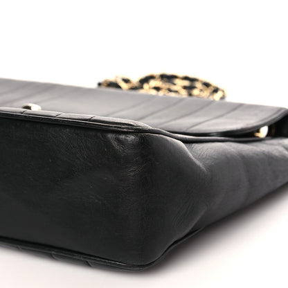 Chanel Lambskin Vertical Quilt Jumbo Single Flap Black 9 of 9