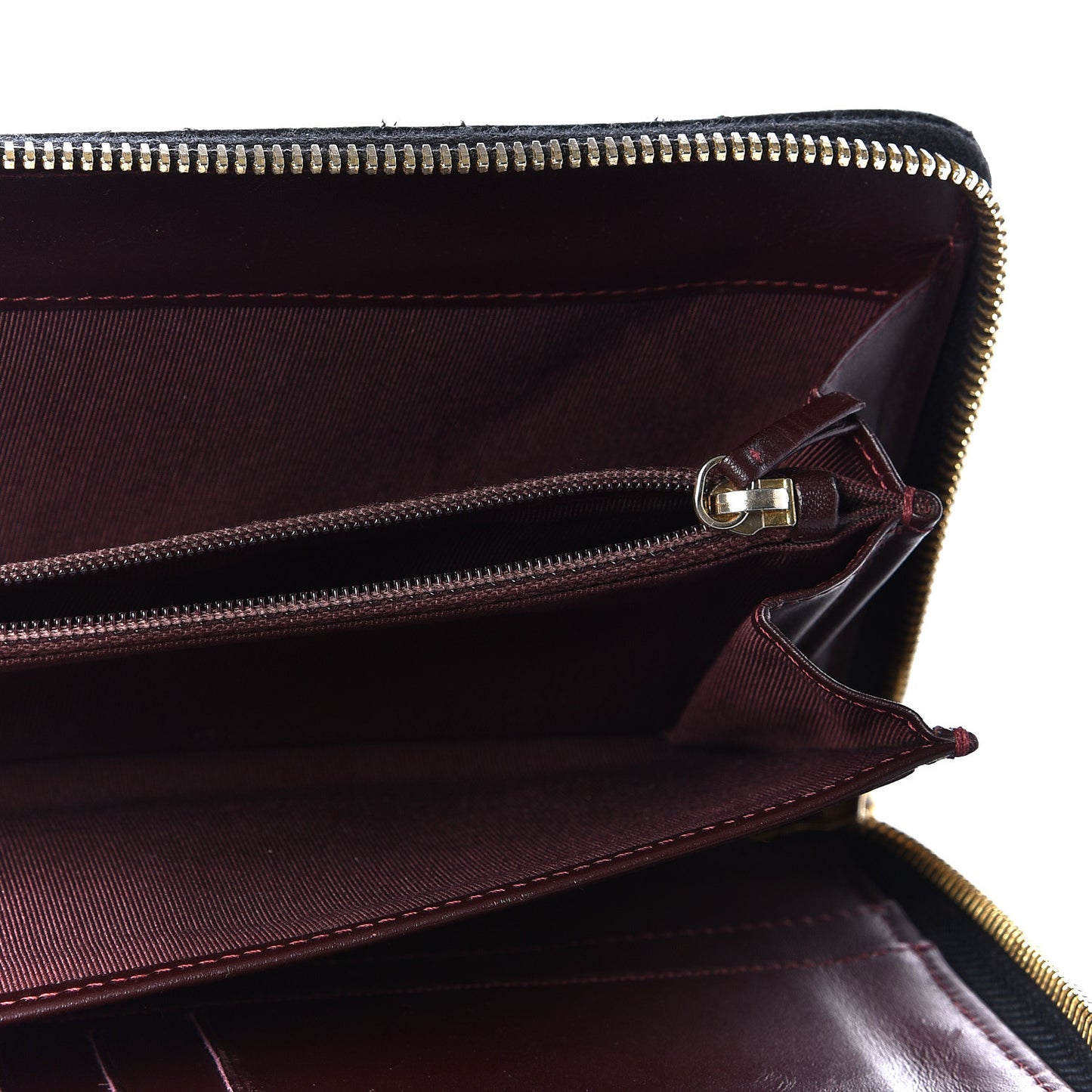 Caviar Quilted Large Zip Around Organizer Wallet Black