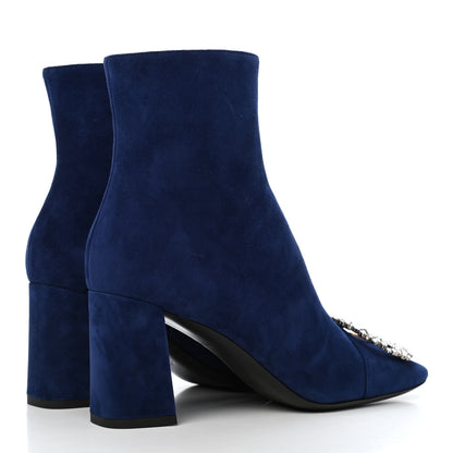Louis Vuitton Suede Madeleine Ankle Boots 38 Marine 4 of 10