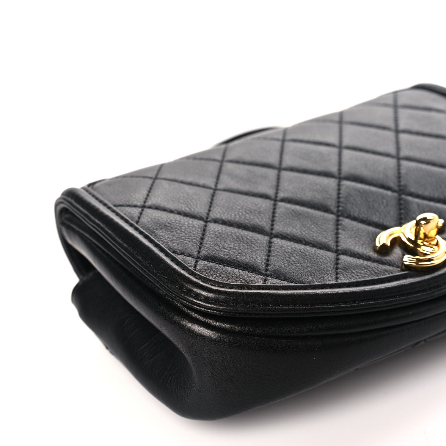 Chanel Calfskin Quilted Small Underline Flap Black 8 of 9