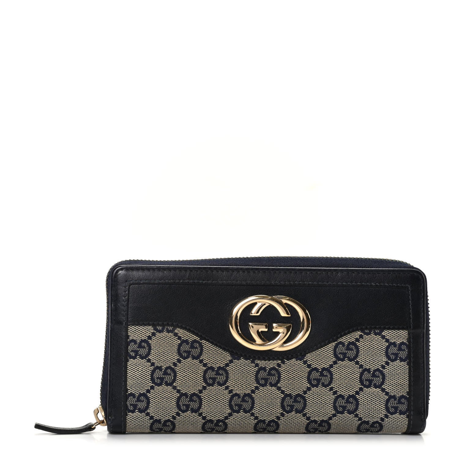 Gucci Monogram Margaux Calfskin Sukey Zip Around Wallet Beige Blue 1 of 6