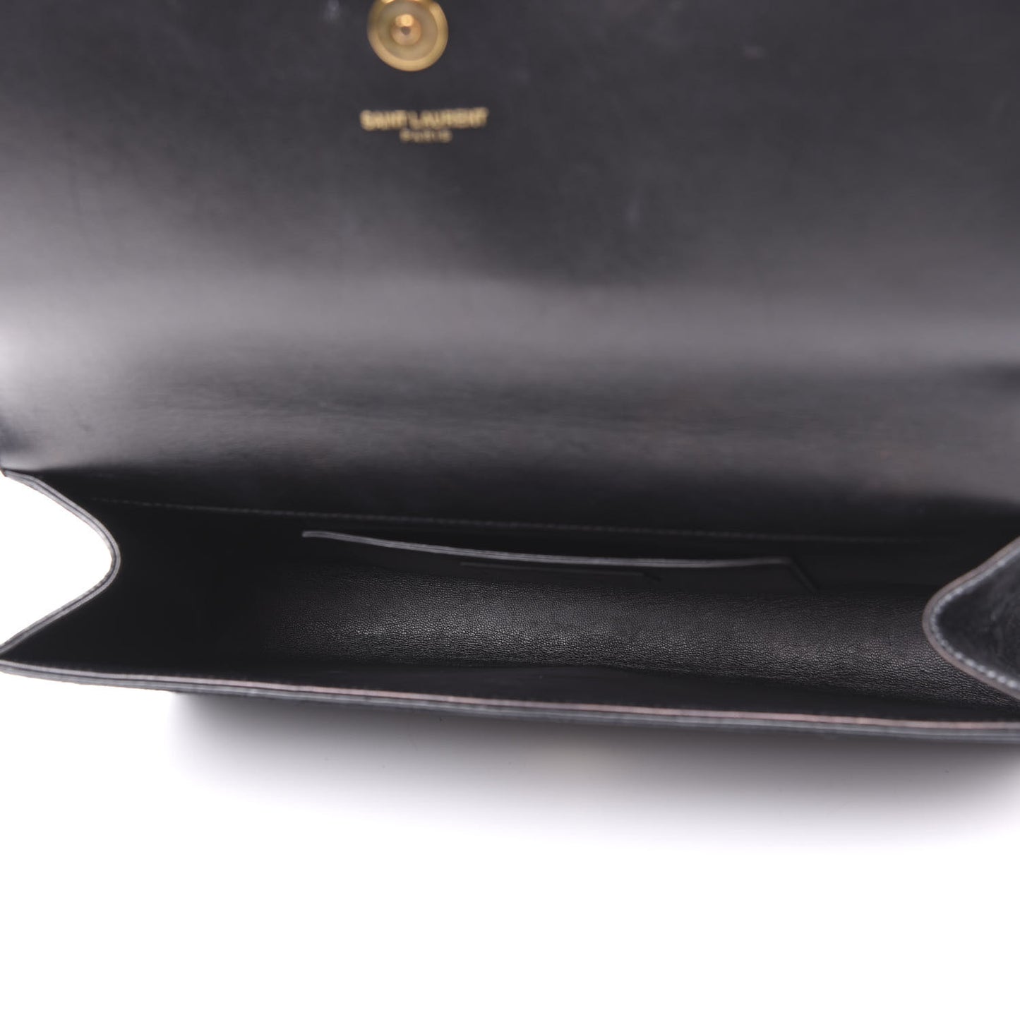 Suede Classic Monogram Cassandre Tassel Clutch Black