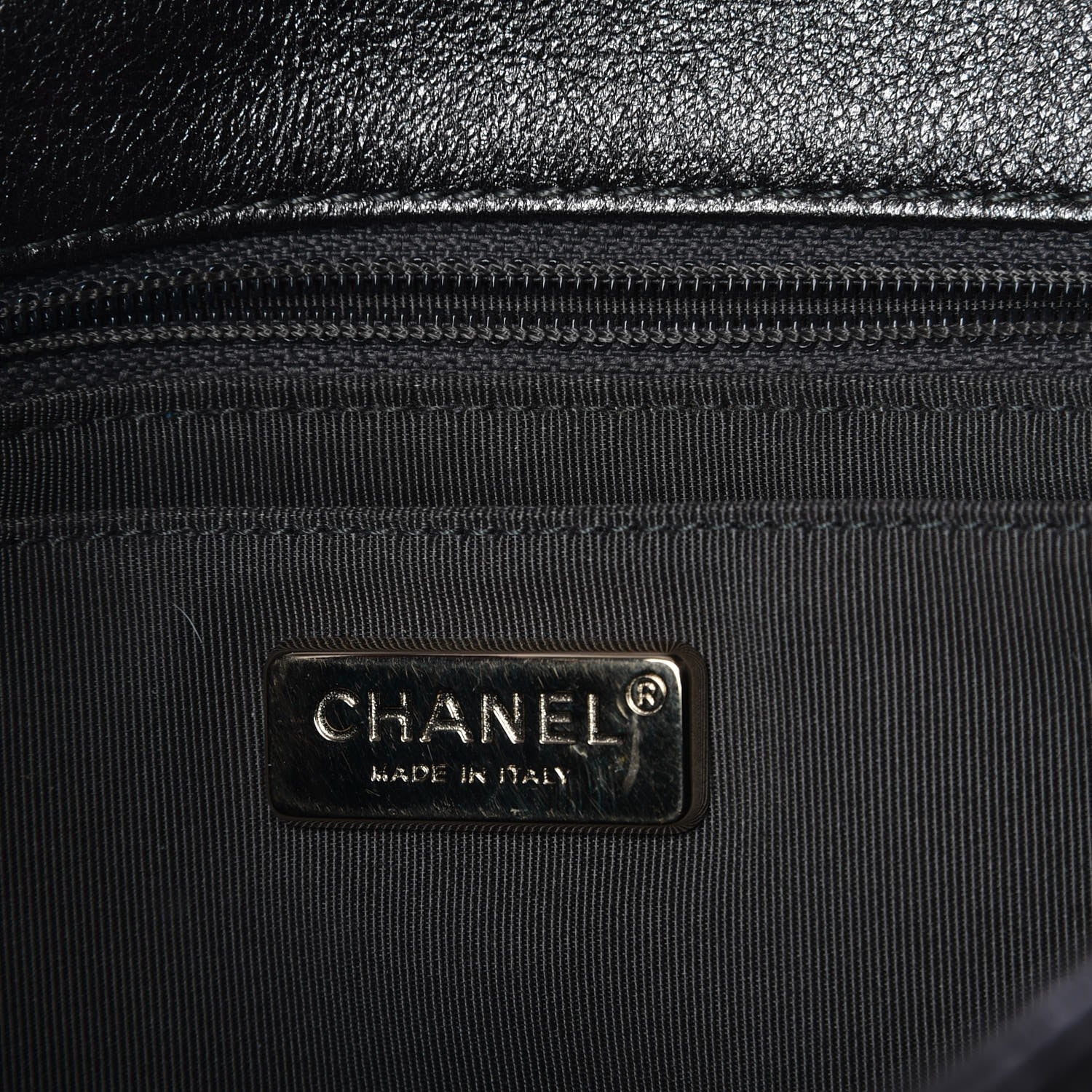 Chanel Metallic Lambskin Perforated Quilted Medium CC Medals Flap Grey 7 of 7