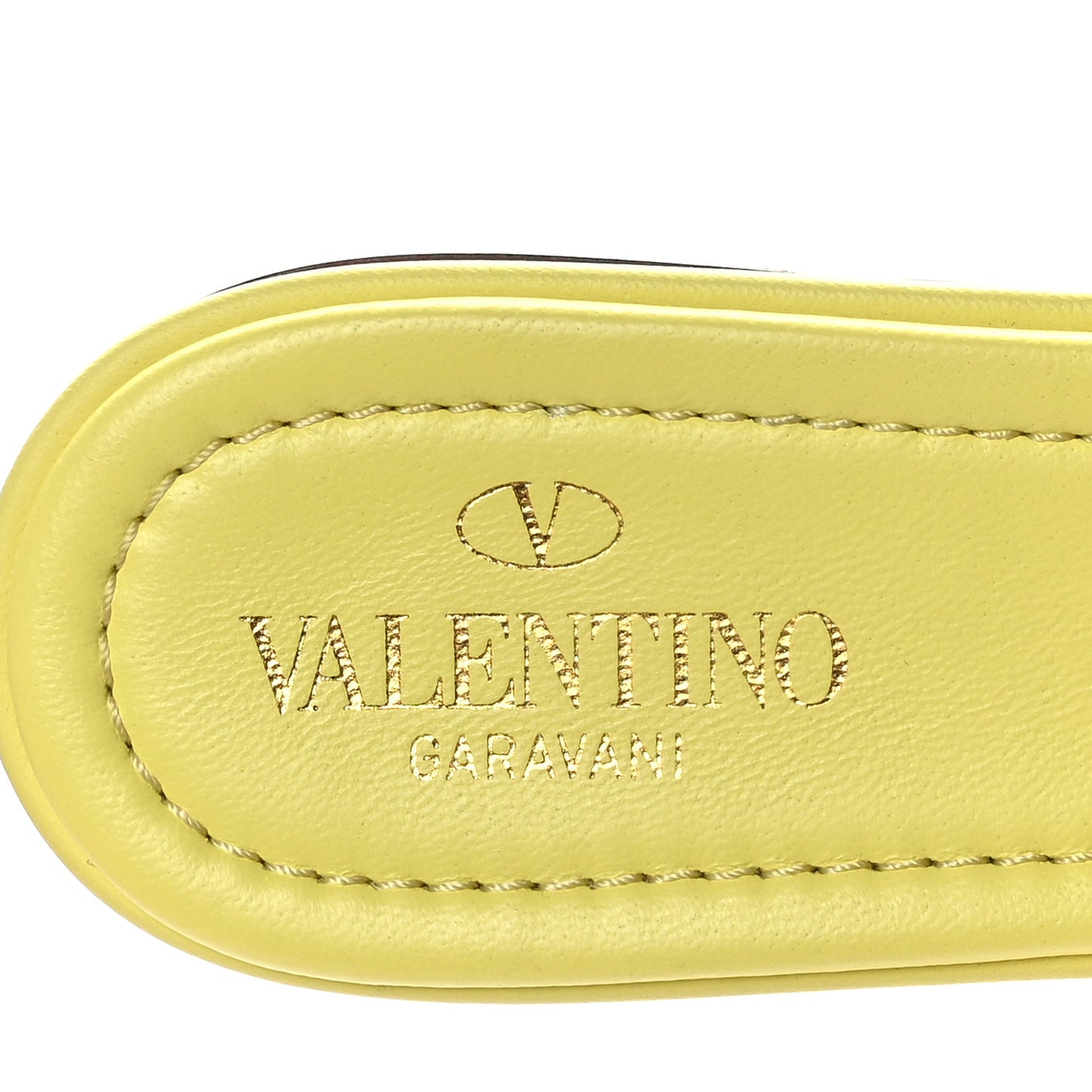 Nappa Roman Stud Flat Slide Sandals 37 Lime Sorbet