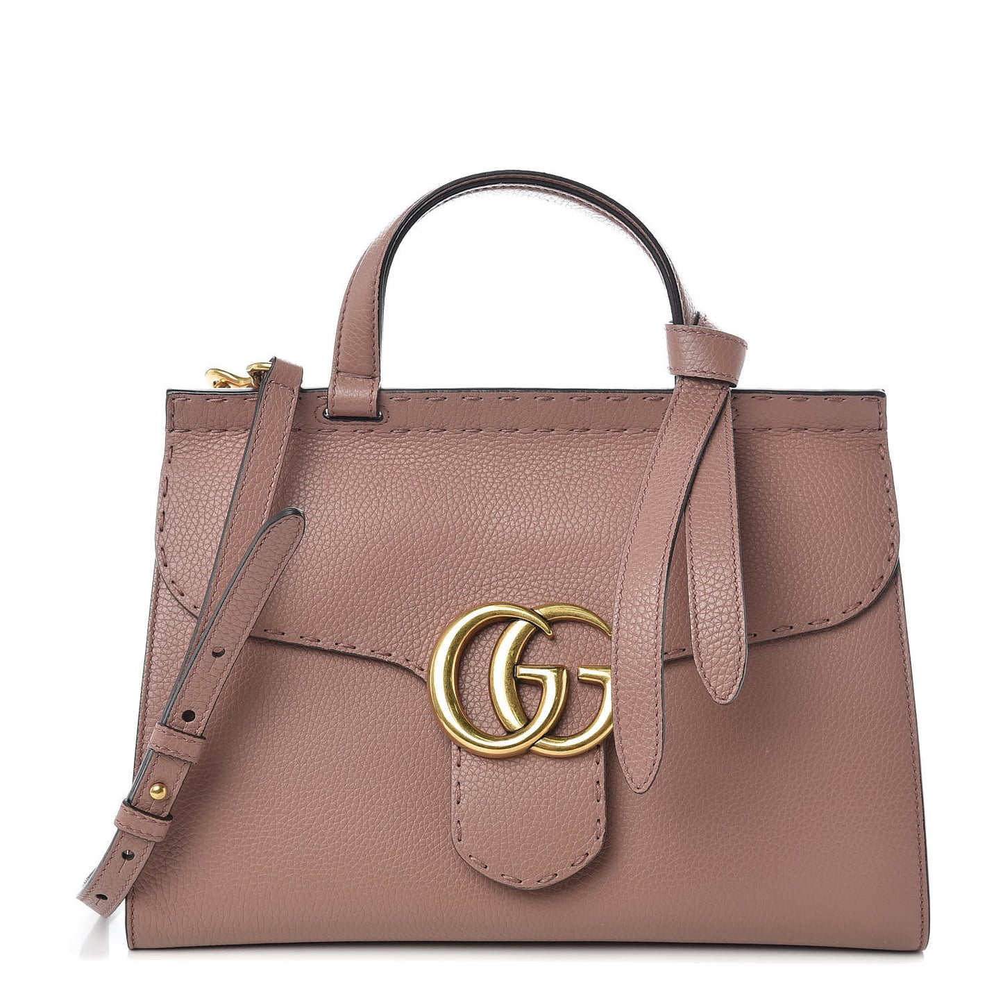 Calfskin Small GG Marmont Top Handle Bag Rosy Phard