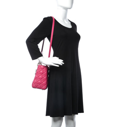 Christian Dior Lambskin Cannage Medium Lady Dior Pink 3 of 13