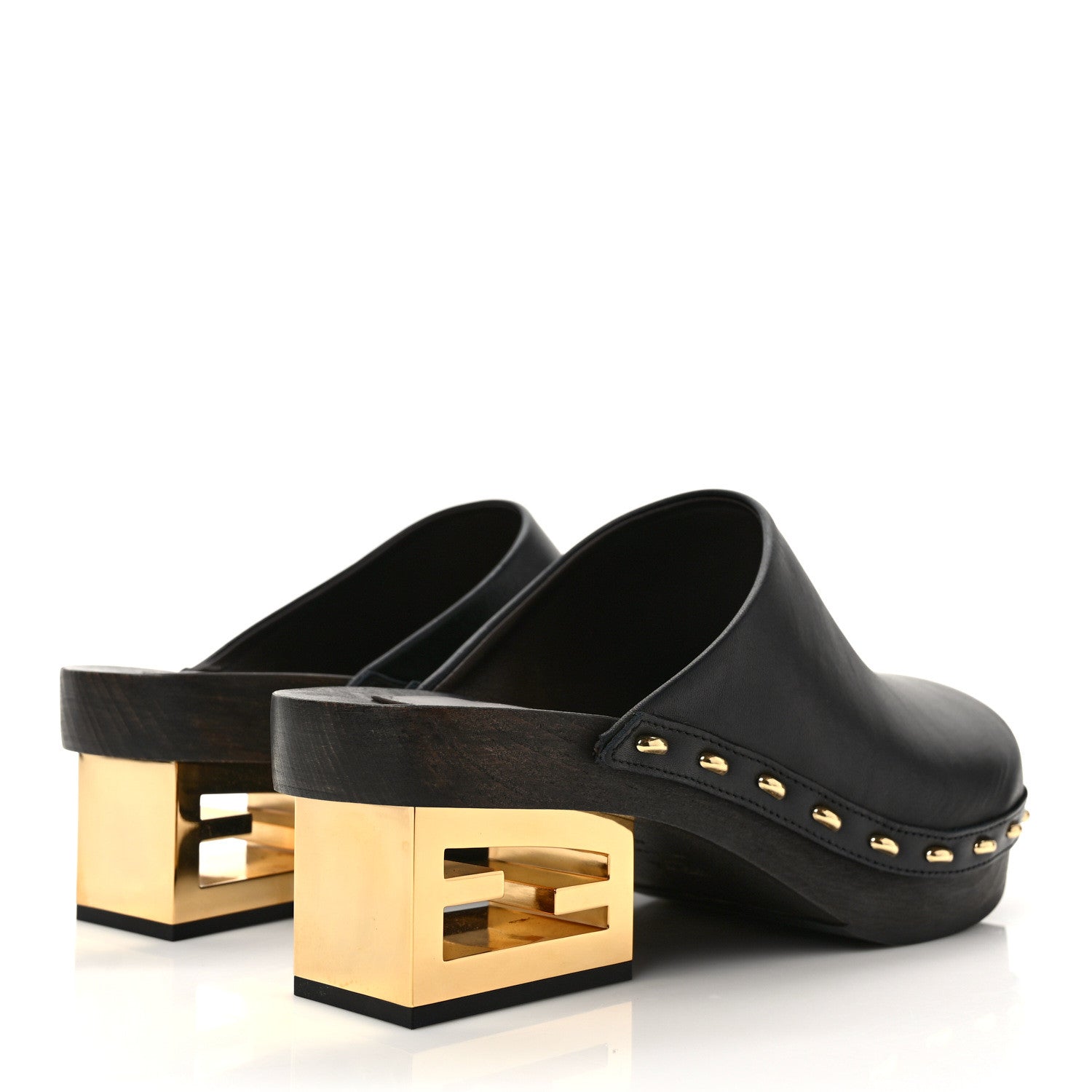 Fendi Vitello Baguette 25/60mm Clogs 40 Black 4 of 8