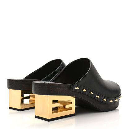 Fendi Vitello Baguette 25/60mm Clogs 40 Black 4 of 8
