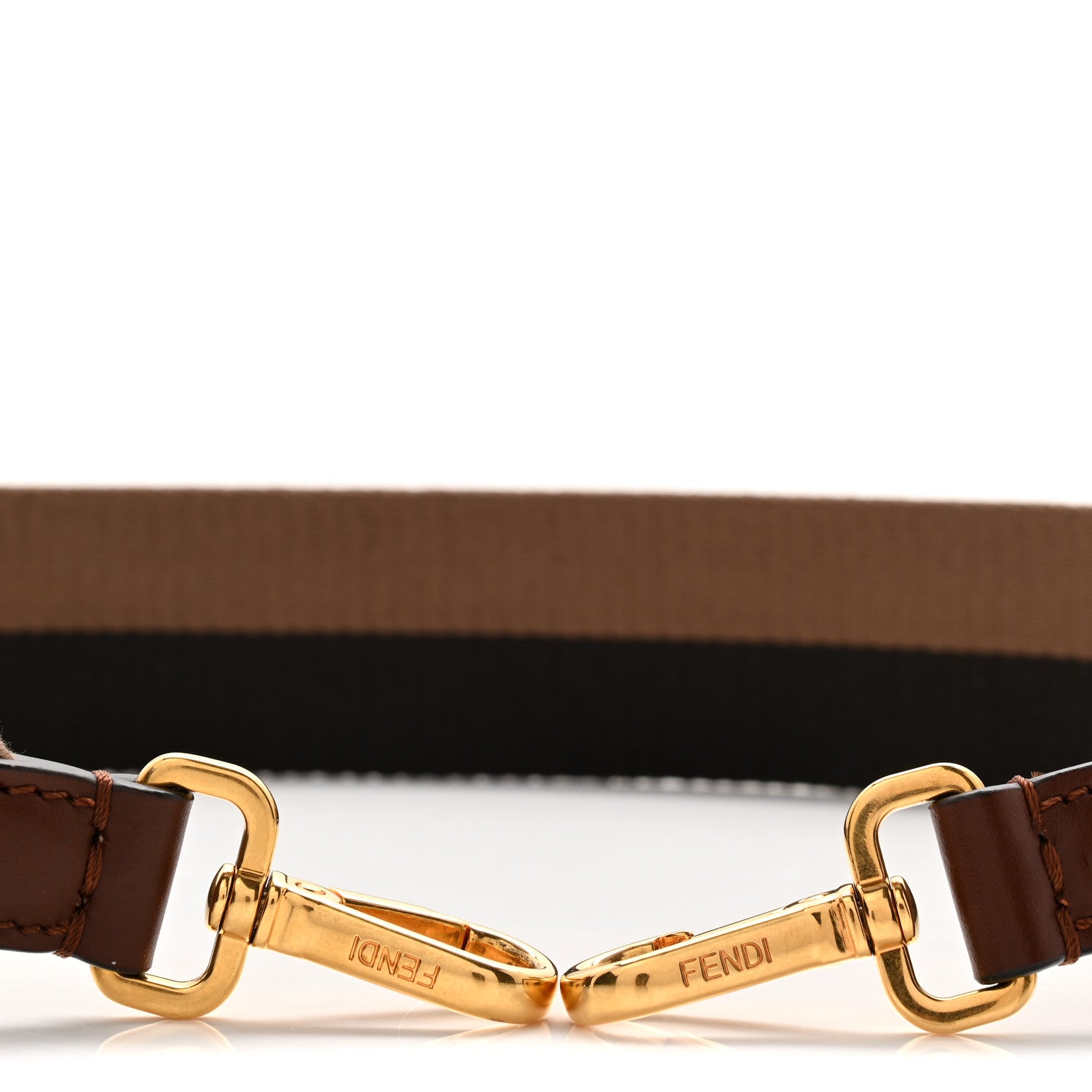 Fendi Canvas Vitello King Bi-Color Baguette Strap Beige 3 of 3