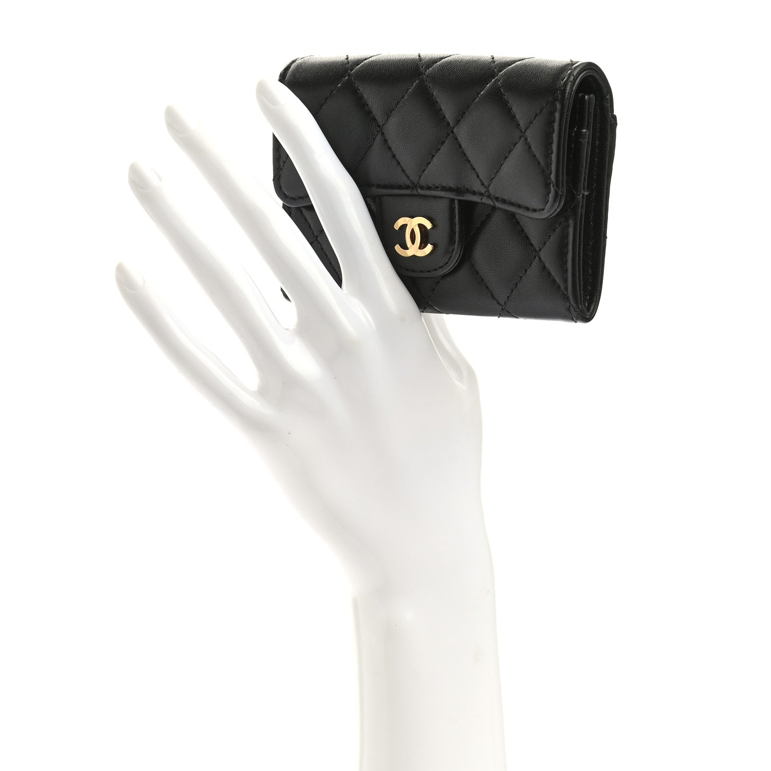 Chanel Lambskin Quilted Flap Card Holder Black 2 of 10