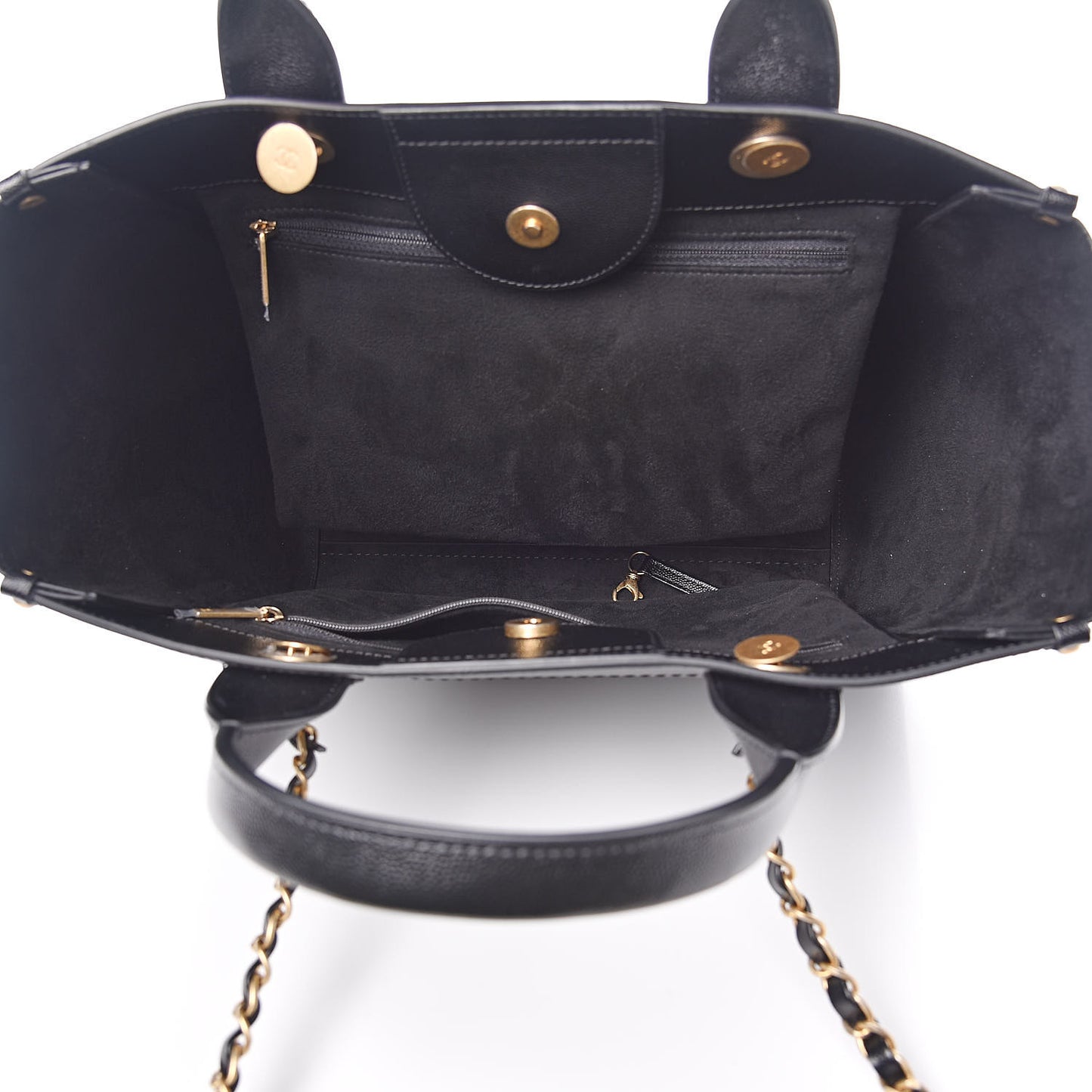 Caviar Small Studded Deauville Tote Black
