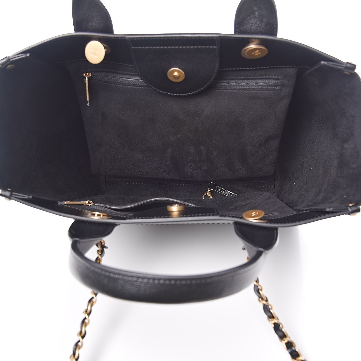 Chanel Caviar Small Studded Deauville Tote Black 5 of 9