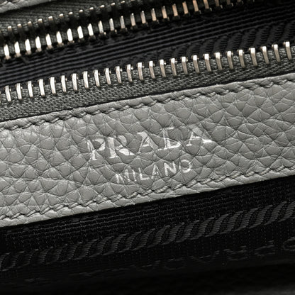 Prada Vitello Phenix Embossed Logo Hobo Argilla 6 of 9