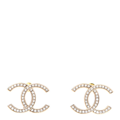 Chanel Crystal CC Earrings Gold 1 of 4