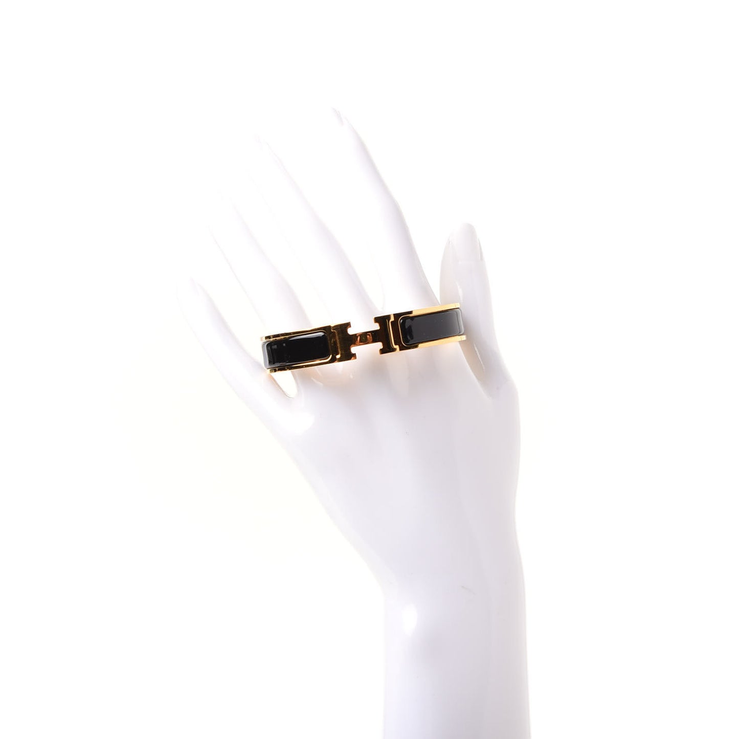 Enamel Narrow Clic Clac H Bracelet PM Black