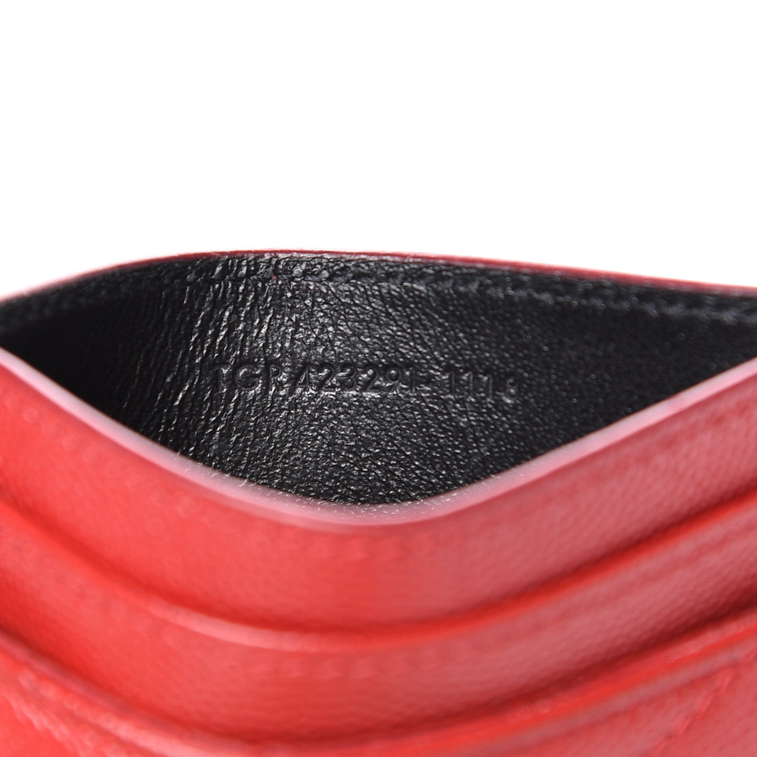 Saint Laurent Grain De Poudre Matelasse Chevron Credit Card Case New Red 7 of 15