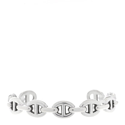 Hermes Sterling Silver MM Chaine d'Ancre Enchainee Cuff Bracelet SH 1 of 12