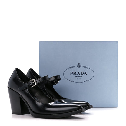 Prada Spazzolato Mary Jane 90mm Pumps 39 Black 9 of 9