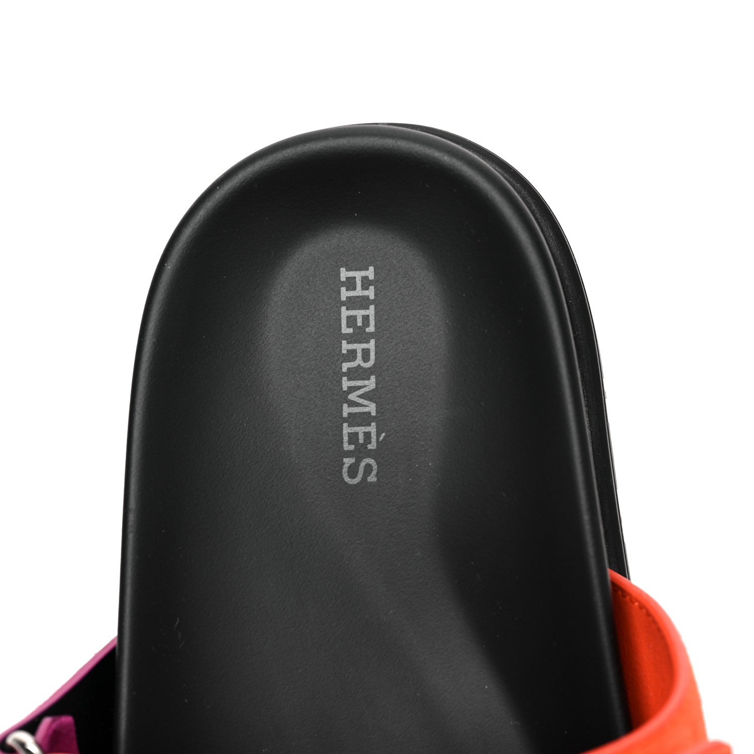 Hermes Suede Goatskin Womens Chypre Sandals 37 Rose Chapas Orange Synthetique 37 7 of 8