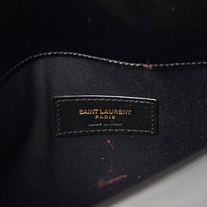 Saint Laurent Smooth Shiny Calfskin Monogram Uptown Pouch Black 6 of 8