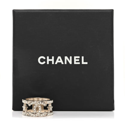 Chanel Metal Crystal CC Star Ring 52 6 Light Gold 5 of 5