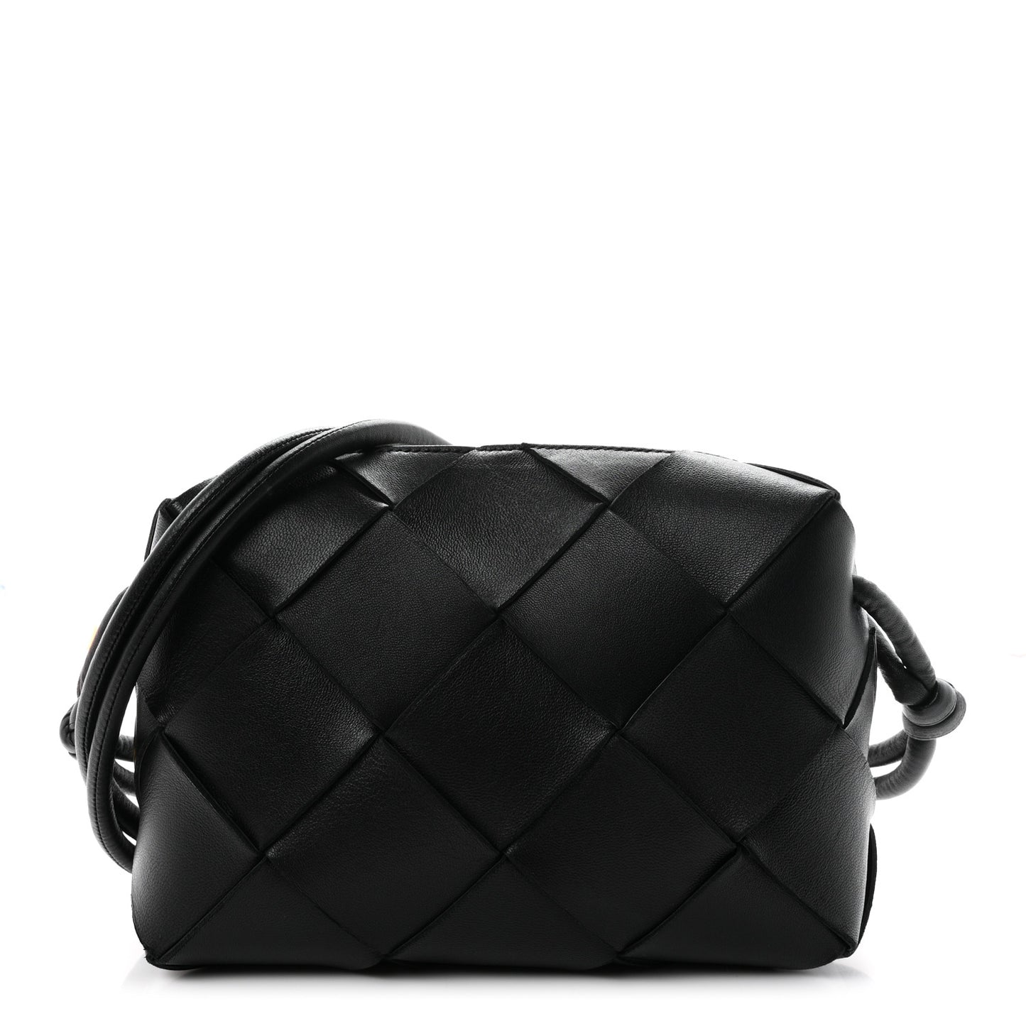 Lambskin Maxi Intrecciato Small Cassette Camera Bag Black