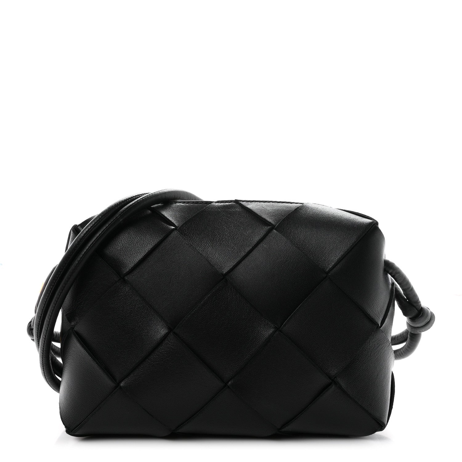 Bottega Veneta Lambskin Maxi Intrecciato Small Cassette Camera Bag Black 1 of 9
