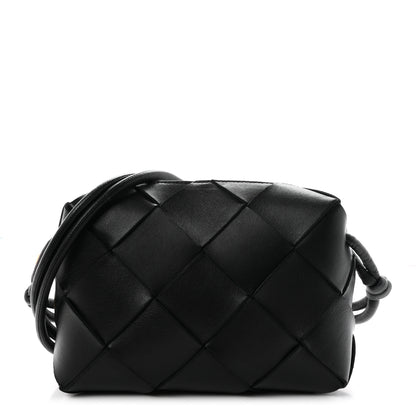Bottega Veneta Lambskin Maxi Intrecciato Small Cassette Camera Bag Black 1 of 9