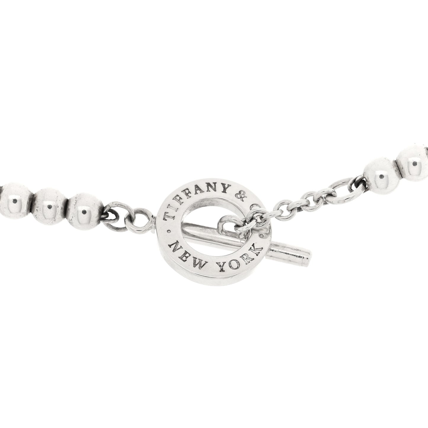 Sterling Silver 4mm Beads Toggle Necklace