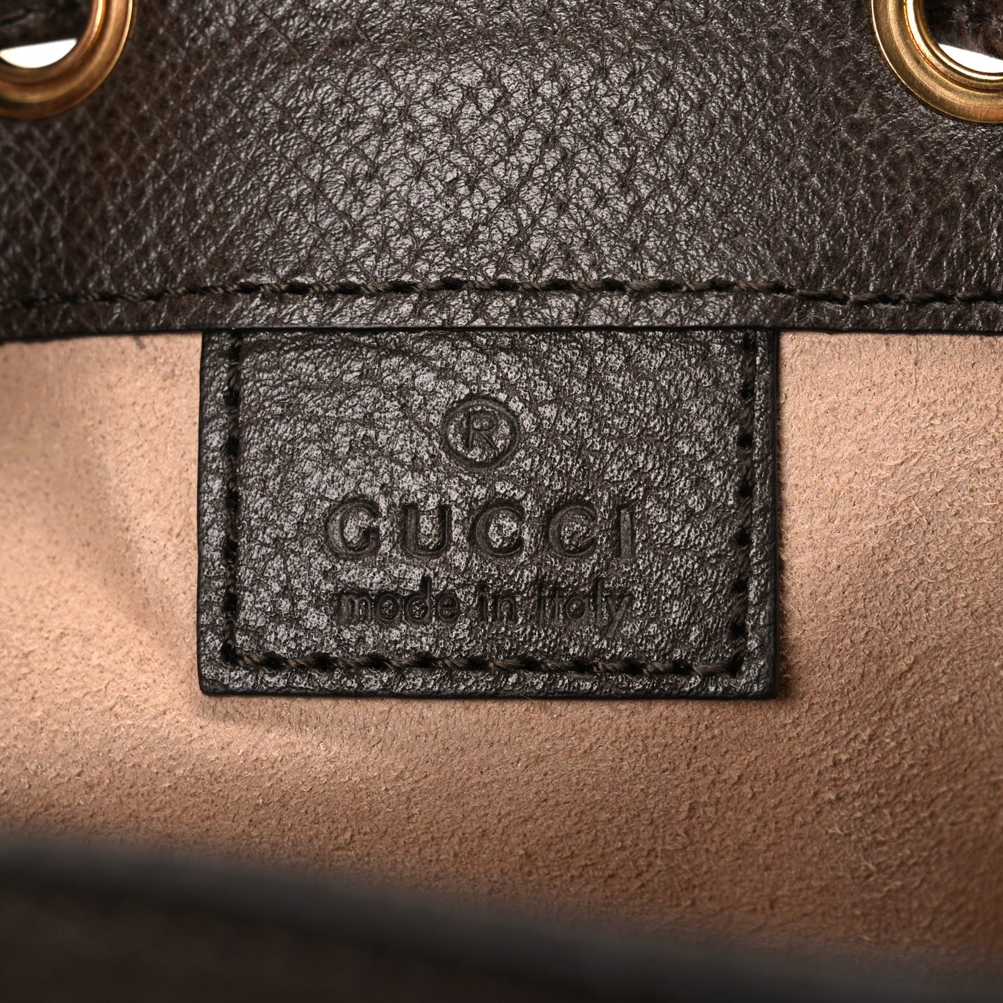 GG Supreme Monogram Web Mini Ophidia Bucket Bag Brown