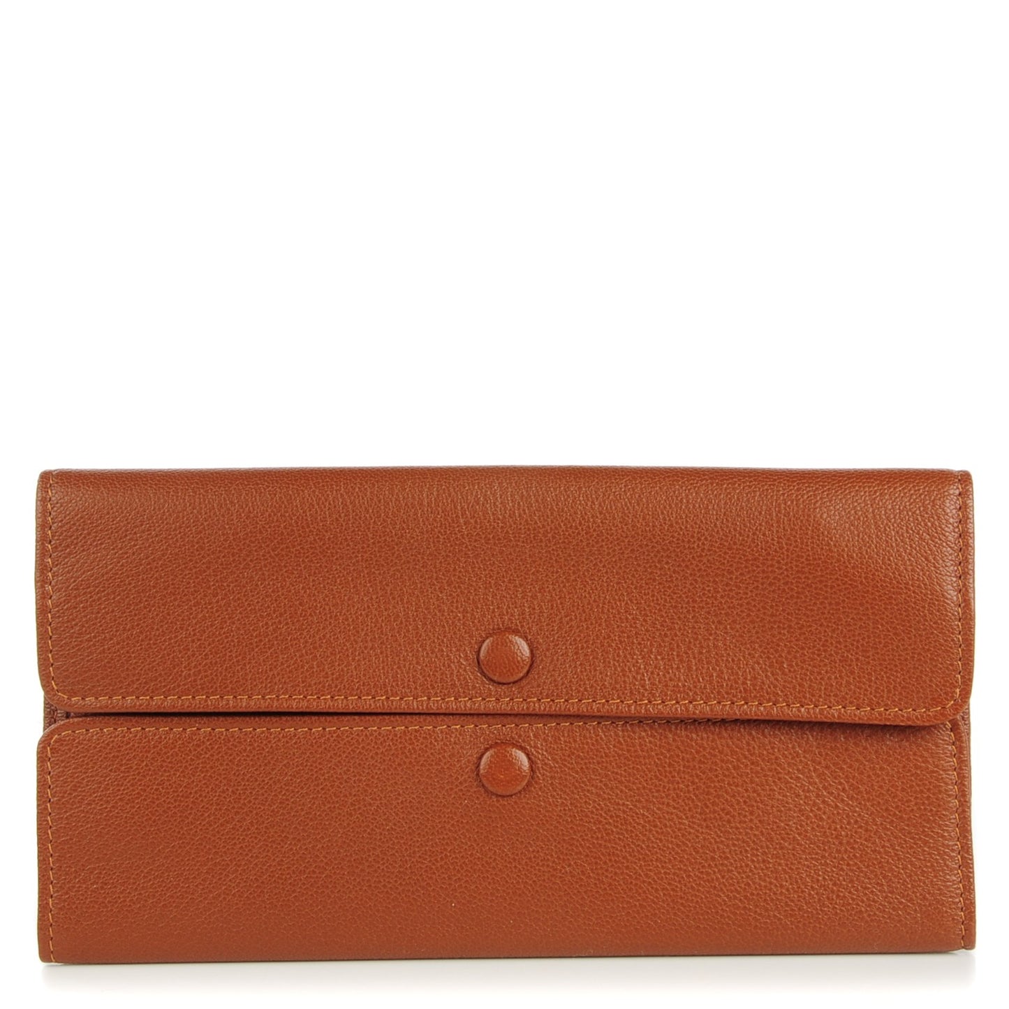 Calfskin Heritage Long Wallet Caramel