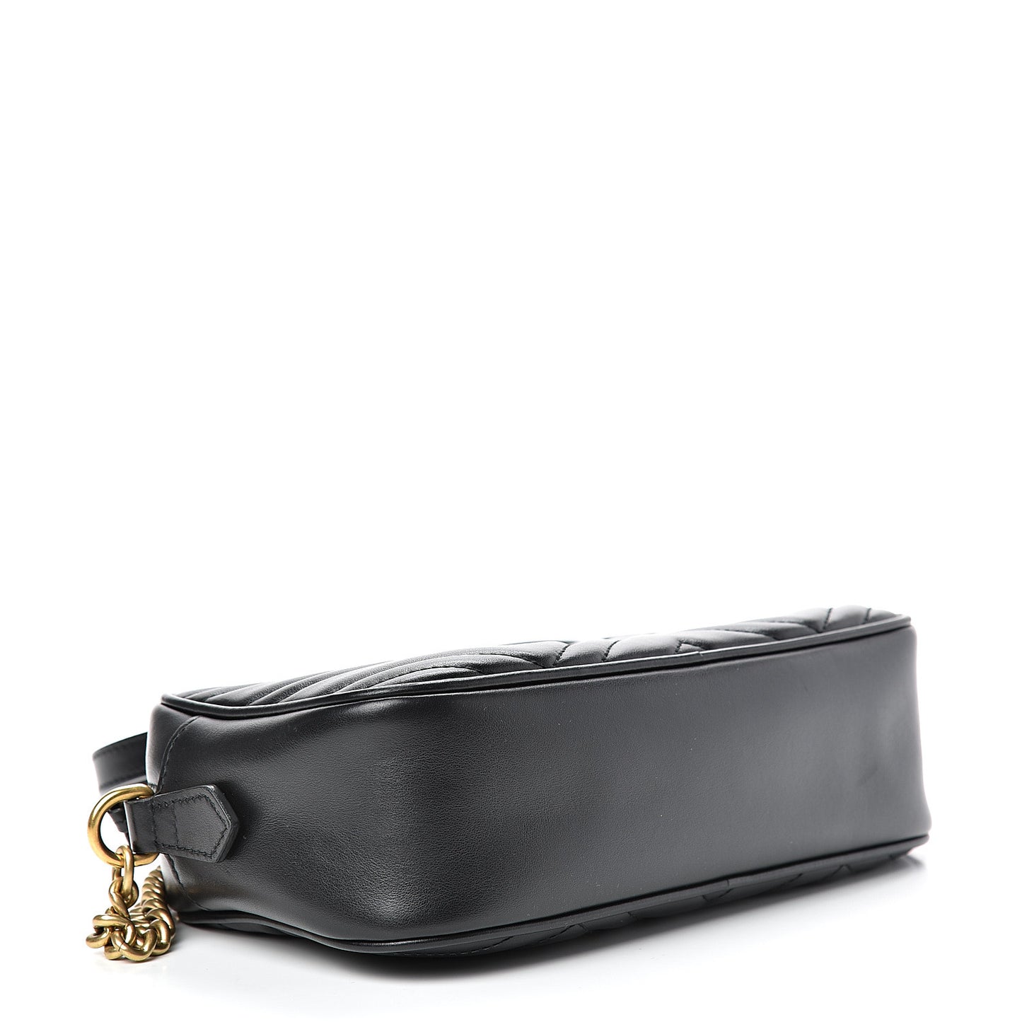 Calfskin Matelasse Small GG Marmont Chain Shoulder Bag Black