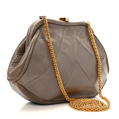 Chanel Lambskin Diamond Quilted Kisslock Frame Bag Beige 3 of 11