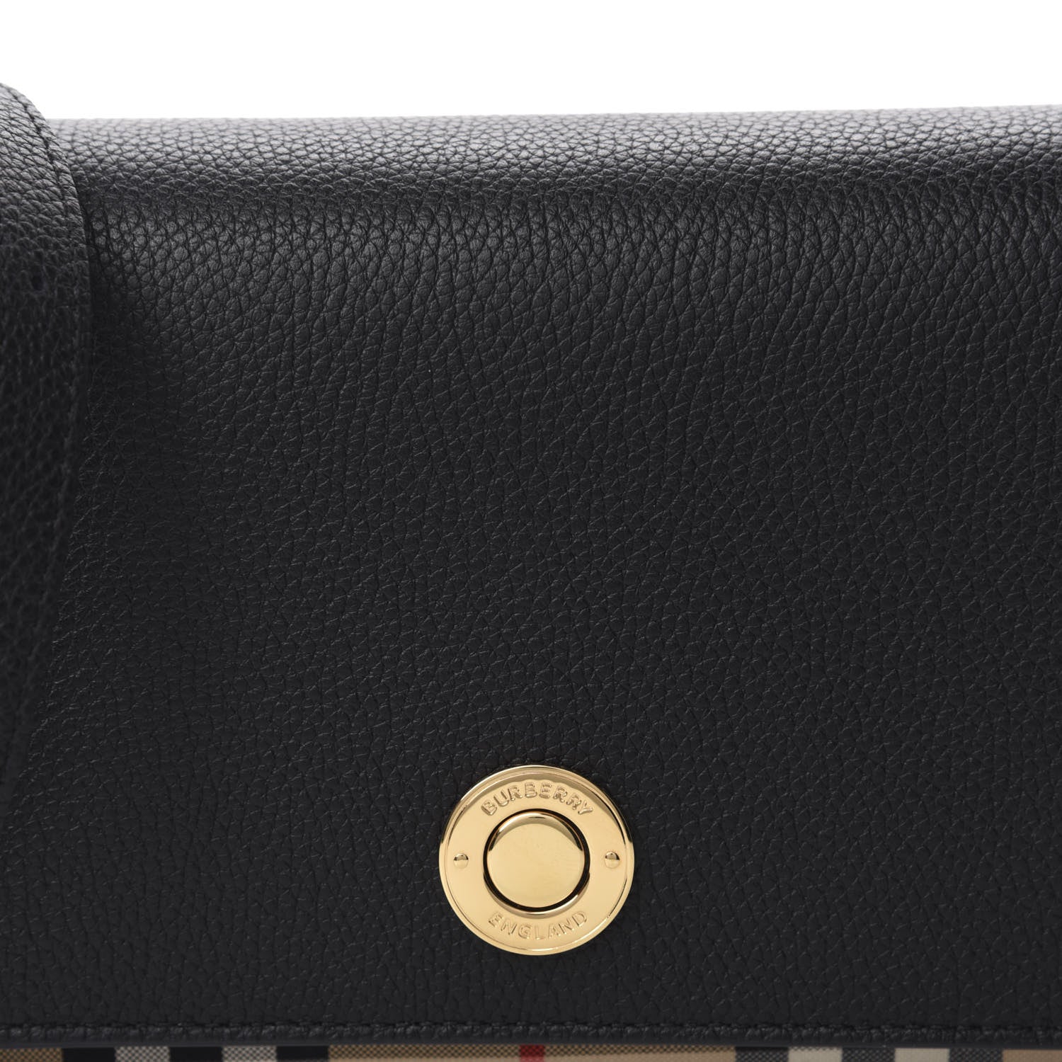 Burberry Grainy Calfskin Vintage Check Hampshire Crossbody Black 9 of 9