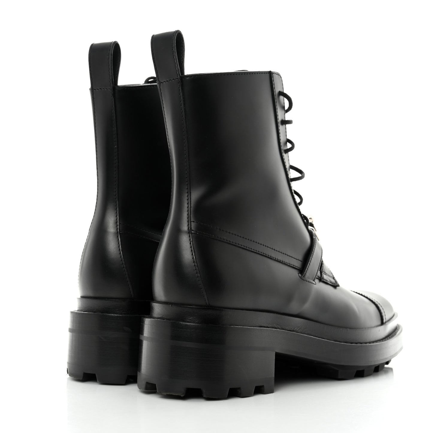 Glossed Calfskin Funk Ankle Boots 37 Black
