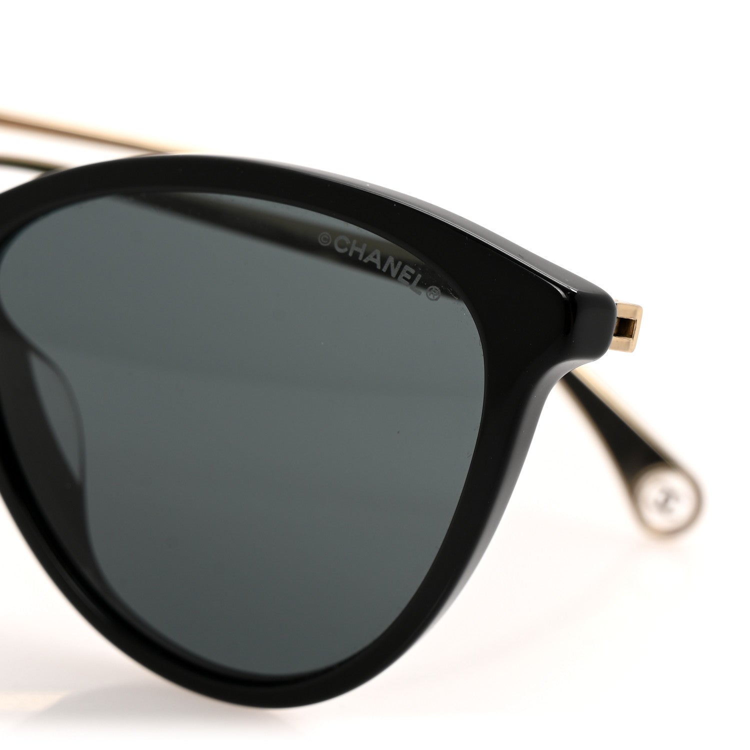 Chanel Acetate Metal Butterfly Sunglasses 5459-A Black Gold
