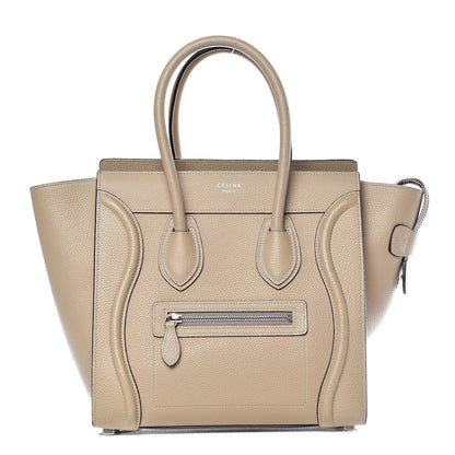 Celine Drummed Calfskin Micro Luggage Dune 1 of 12