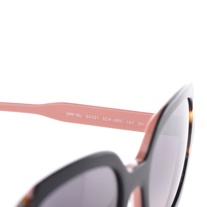 Prada Tortoise Shell Round Sunglasses SPR 16U Black 6 of 7