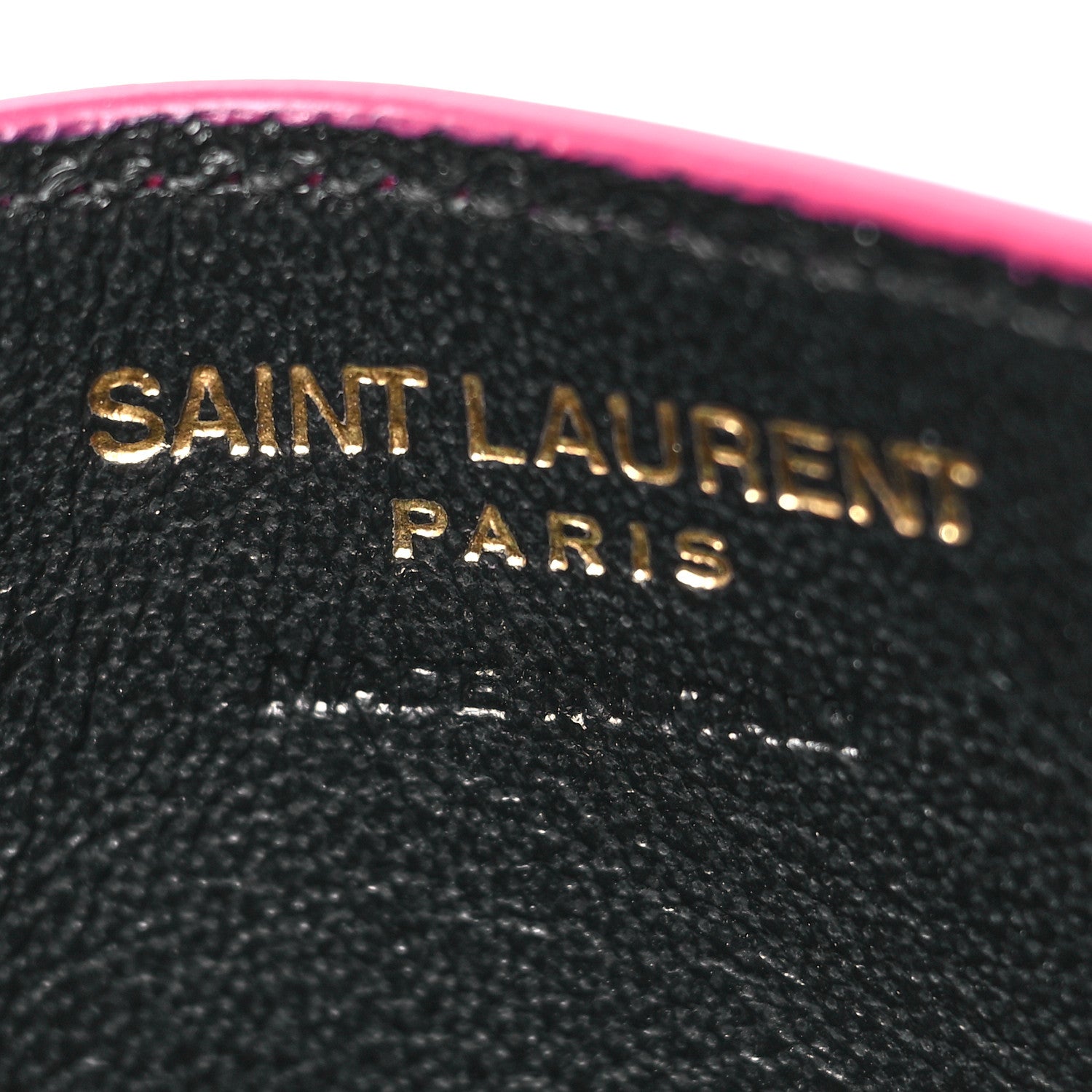 Saint Laurent Grain De Poudre Matelasse Chevron Monogram Credit Card Case Fresh Fuxia 6 of 11