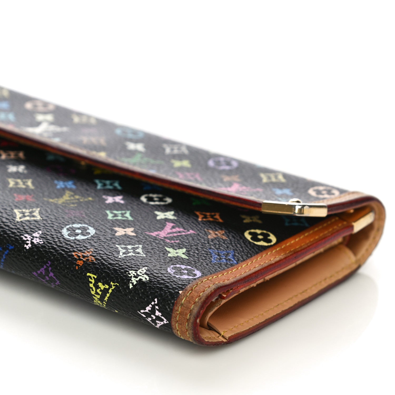 Louis Vuitton Monogram Multicolor Porte Tresor International Wallet Black 9 of 38