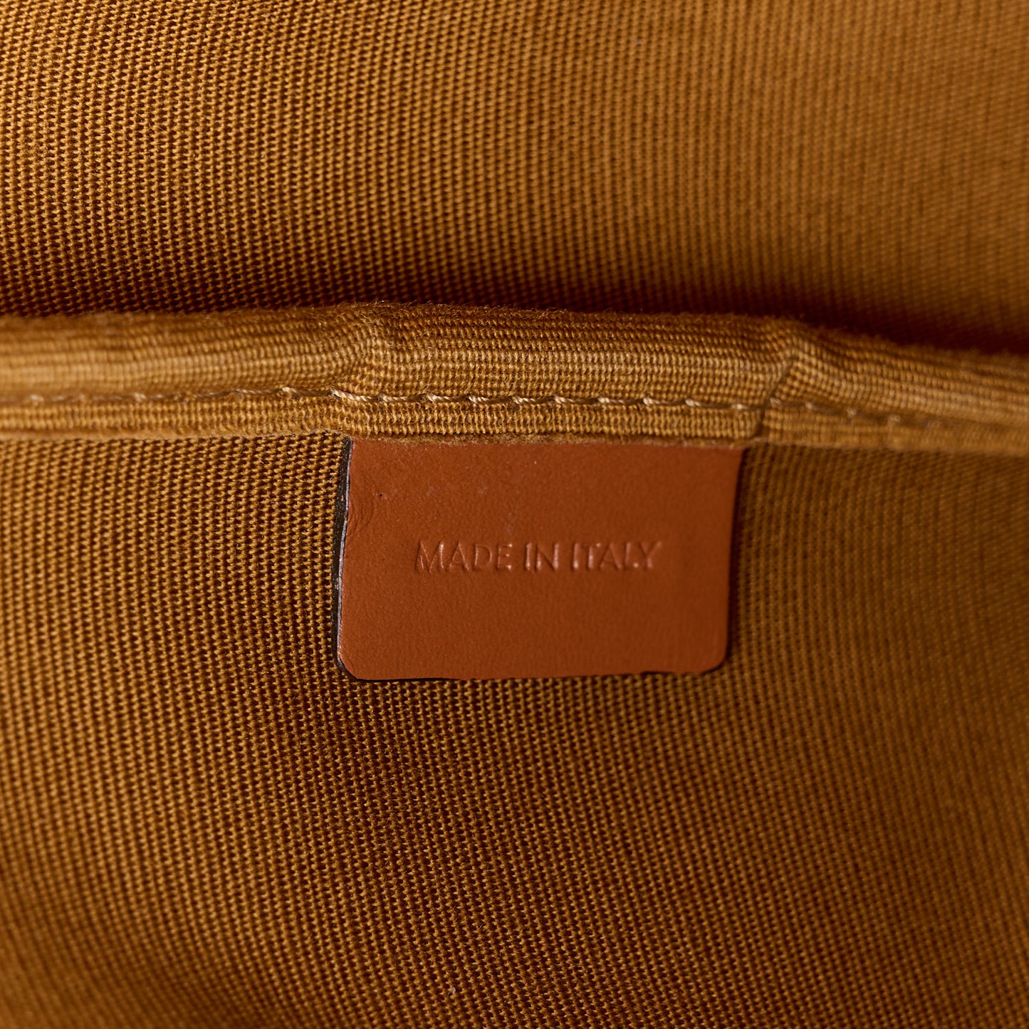Triomphe Canvas Calfskin Medium Bucket Bag Tan