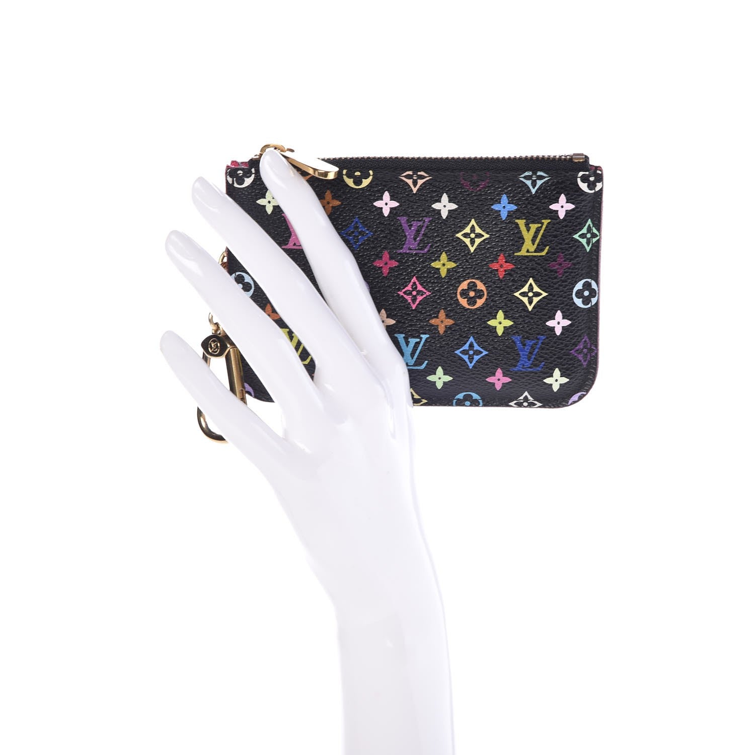 Louis Vuitton Monogram Multicolor Key Pouch Black Grenade 2 of 7