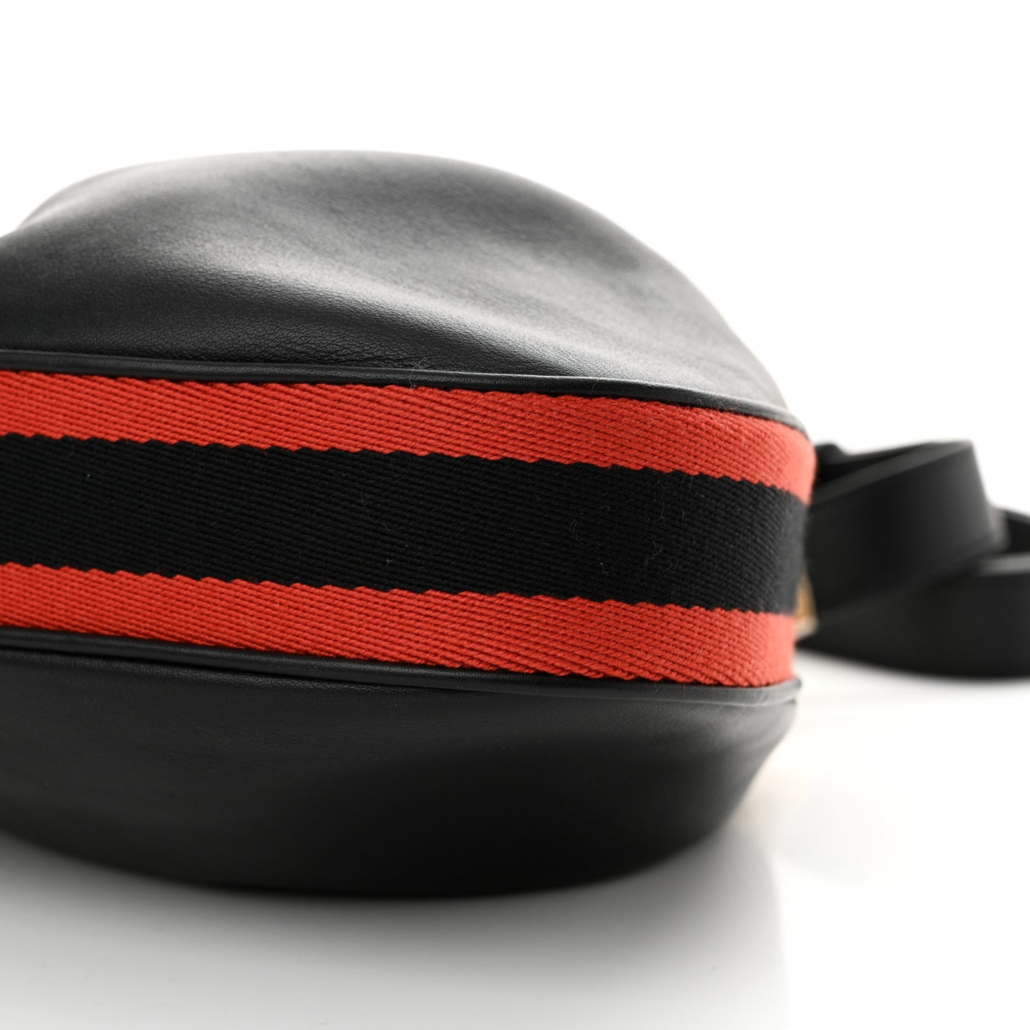 Aria Calfskin Web Small Attache Shoulder Bag Black